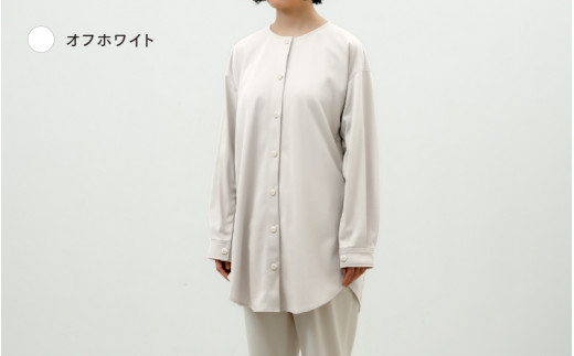 クルーネックチュニックシャツ　オフホワイト　M-L 1169117 - 福井県鯖江市