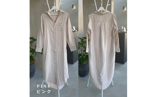 播州織レディース ワンピース RP003【ピンク・Mサイズ】「You are already perfect♡」（66-21）