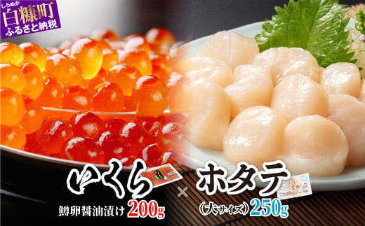 「いくら醤油漬 (鱒卵) 200g」×「ホタテ 250g」