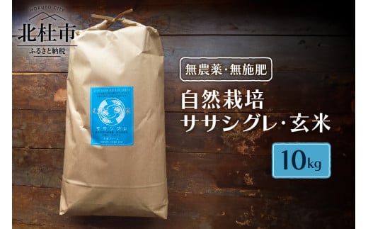 【令和6年度新米先行予約】【令和6年度米】自然栽培ササシグレ（無農薬・無施肥）玄米10kg 1175444 - 山梨県北杜市