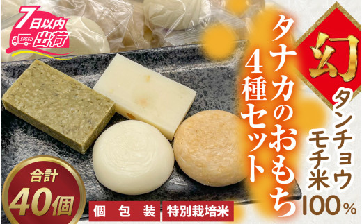 特別栽培米　タナカのおもち4種セット 合計40個 [A-020016] 1110185 - 福井県福井市