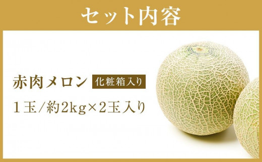 ニセコ町産】赤肉メロン大玉２玉 化粧箱入り 2024年発送 / 北海道