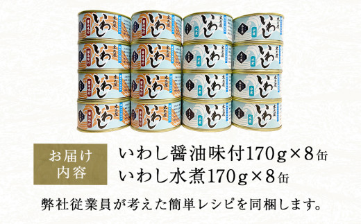 いわし缶詰2種16缶セット