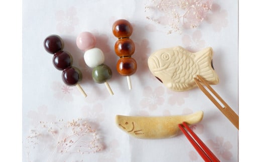 イホシロ窯 手作り 和菓子箸置き5種類
