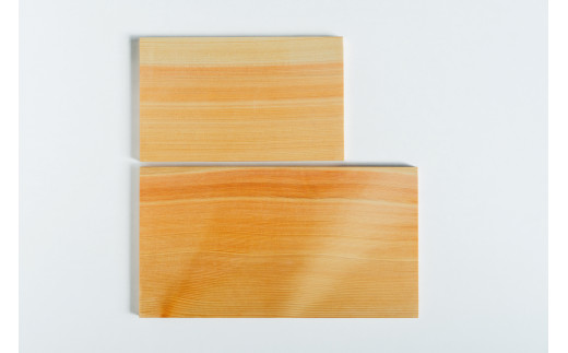 桧一枚板柾目のまな板　大小セット|スカイウッド株式会社