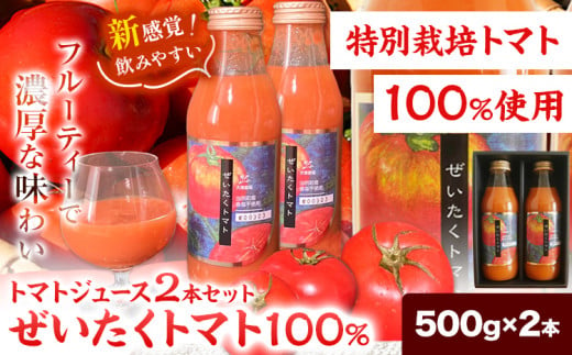 [1.2-207]　『ぜいたくトマト』トマトジュース500g　2本セット 680594 - 北海道当別町