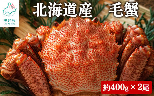 緊急支援品】北海道産 ボイル毛蟹 約800g（400g前後×2尾）蟹 カニ 冷凍