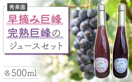【秀果園】早摘み巨峰のジュースと完熟巨峰のジュースのセット 1146141 - 長野県東御市