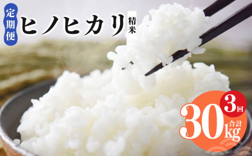 N08 【定期便】奈良県産 ヒノヒカリ 精米 10kg × 3回 合計 30kg (3回お届け)