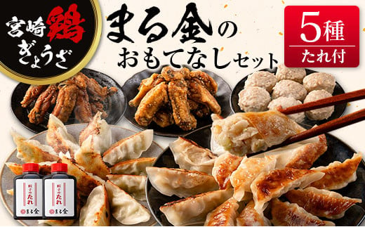 宮崎鶏ぎょうざ「まる金」のおもてなし5種セット 餃子のたれ付き 1198275 - 宮崎県宮崎県庁