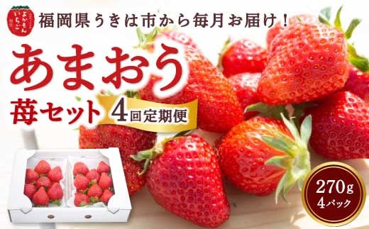 【4回定期便】よかもんいちご あまおう苺セット4パック 2025年1月から4月 毎月 お届け 1176108 - 福岡県うきは市