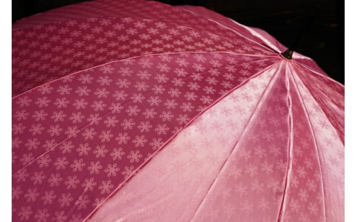 雪華模様のオリジナル傘（サイズ60cm）「もらっても、贈っても喜ばれる傘」カラー：ピンク_BL08