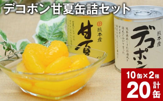 デコポン甘夏缶詰セット 20缶入 （各10缶） 果物 柑橘 フルーツ 1194341 - 熊本県水俣市
