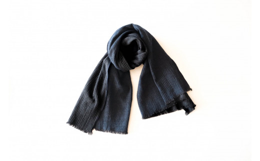 81-15[播州織]Cotton Wool W- Face Muffler Navy×black(ネイビー)
