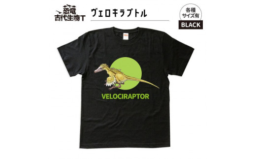 恐竜・古代生物Tシャツ　ヴェロキラプトル　サイズXXL（レギュラー） 1196277 - 福島県いわき市