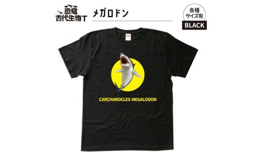 恐竜・古代生物Tシャツ　メガロドン 047　サイズXXXL（レギュラー） 1197598 - 福島県いわき市