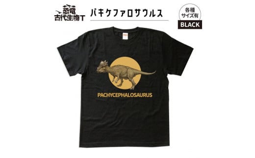 恐竜・古代生物Tシャツ　パキケファロサウルス 036　サイズ160（キッズ・ユニセックス） 1197265 - 福島県いわき市