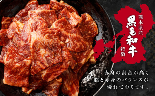 【3回定期便】熊本県産 黒毛和牛 タレ漬け 焼肉 約1.5kg (約500g×3パック)×3回