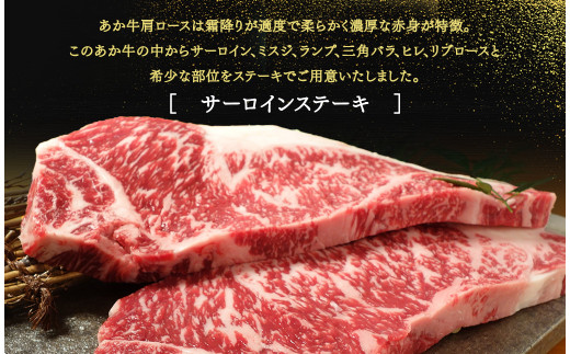 【6ヶ月定期便】あか牛ステーキ食べ比べ 6種