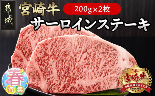 宮崎牛サーロインステーキ200g×2枚_18-4201_(都城市) ステーキ 牛肉 宮崎牛 和牛 国産 サーロイン 赤身