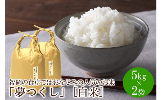 福岡の食卓ではおなじみの人気のお米「夢つくし」5kg×2袋 [10kg] [白米]【059-0036】