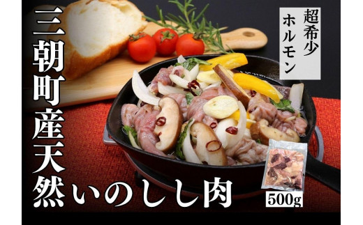 猪肉 三朝町産 焼肉用 ホルモン  ミックス 500g 1200451 - 鳥取県三朝町