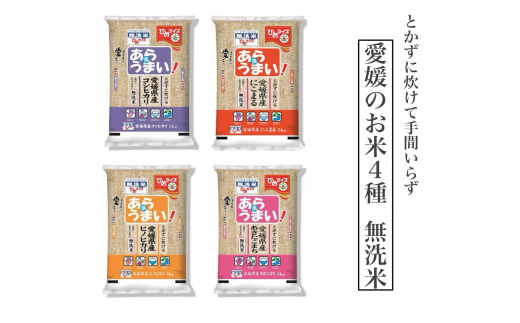 愛媛のお米4種(無洗米)5kg×4袋 合計20kg(388)