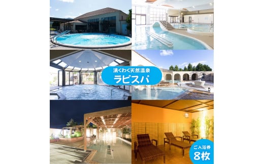 湧くわく天然温泉ラピスパ　ご入浴券8枚 1201201 - 鳥取県米子市