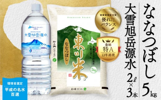 東川米 「ななつぼし」白米5kg+水セット（2024年12月下旬発送予定） 1444250 - 北海道東川町