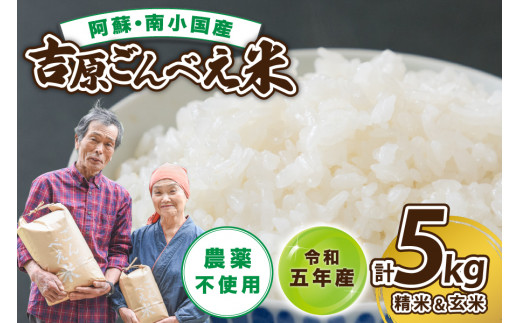 令和５年産　ごんべえ米食べ比べ（白米２.５kg・玄米２.５kg） 825156 - 熊本県南小国町