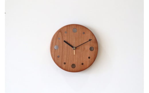 掛時計 （ブラックチェリー・黒針）　時計 ウォールクロック 木製 無垢 無垢材 おしゃれ　CY06
