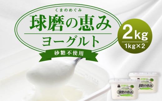 球磨の恵 ヨーグルト 砂糖不使用 1kg×2パック 合計2kg 965292 - 熊本県人吉市