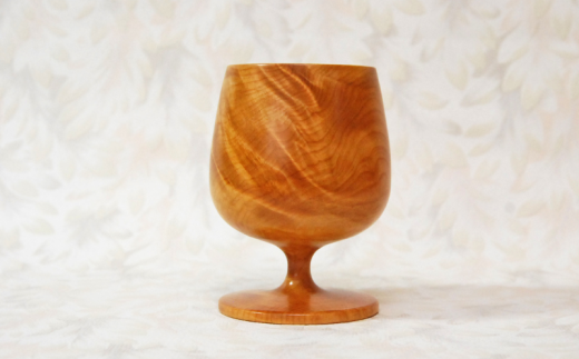青森ひば光杢目のブランデーグラス型コップ