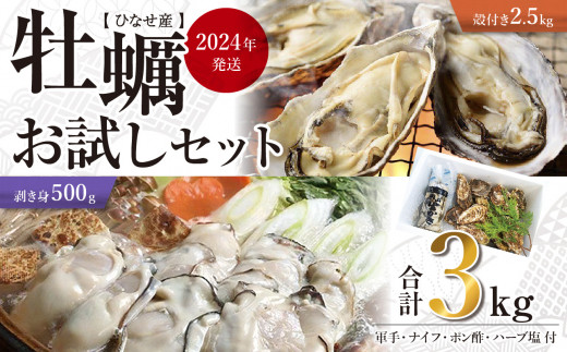 【2024年発送】ひなせ産　牡蠣　食べ比べ　お試しセット 540467 - 岡山県備前市
