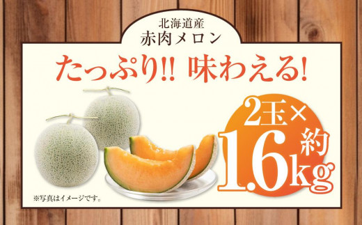 【先行予約】 北海道産赤肉メロン約1.6kg×2玉 (2024年7月中旬から発送予定) 【 果物 くだもの フルーツ メロン 赤肉 赤肉メロン 旬  お取り寄せ 甘い 北海道産 旭川市 北海道 送料無料 】