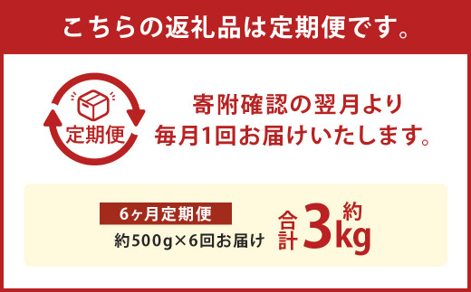 【6か月定期便】 熊本産 馬肉のしゃぶしゃぶ 約3kg（約500g×6か月）