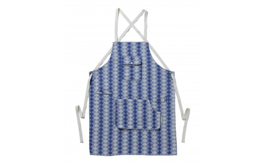 釣り具【がまかつ】播州織 オリジナルデザイン エプロン（19-45）　ブルー