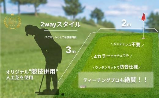 UP_10 ゴルフ練習用GRパターマット23（2m×3m）＋美浦村ゴルフレッスン・フィッティングチケット 1279538 - 茨城県美浦村
