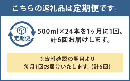 【定期便6回】シリカ天然水 500ml×24本 計144本