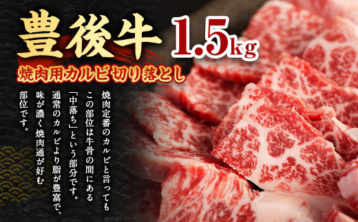 【大分県産】 豊後牛 焼肉用 カルビ 切り落とし 約1.5kg (約500g×3パック)