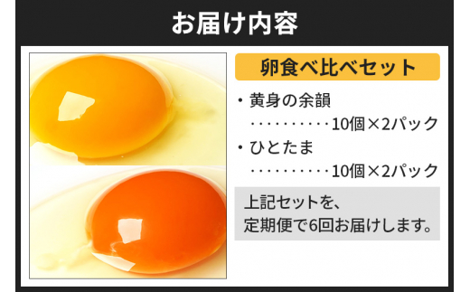 《定期便6ヶ月》黄身の余韻10個×2P・ひとたま10個×2P 計40個【発送時期が選べる】