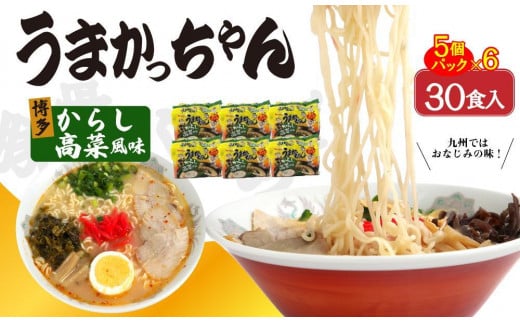 うまかっちゃん 博多からし高菜風味 30食セット（5袋×6） 1213571 - 福岡県大川市