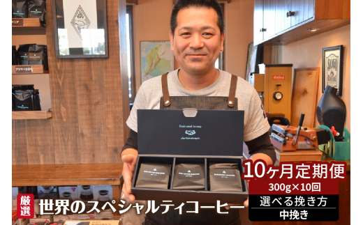 世界のスペシャルティコーヒー定期便(10ヶ月間) 中挽き 394840 - 愛知県高浜市