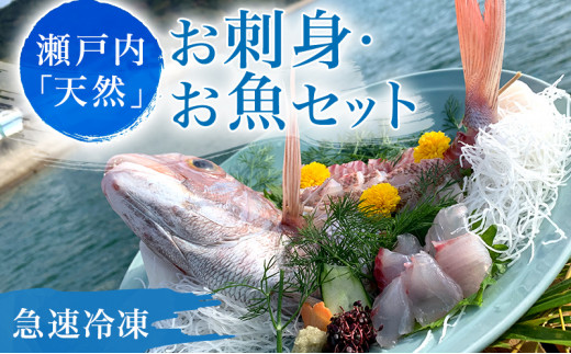 瀬戸内「天然」お刺身・お魚セット（急速冷凍）【 魚介類 海の幸 海鮮 詰め合わせ 国産 日本産 広島県産 即日加工 急速凍結 鮮度抜群 マダイ マダコ  刺身 小さめ 魚 瀬戸内海 】 ※離島への配送不可