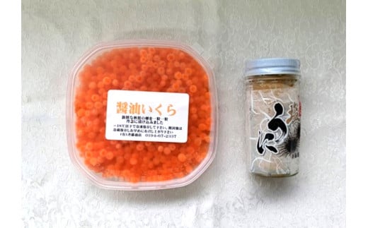 【冷凍】塩うに・醤油いくらセット 576911 - 岩手県洋野町