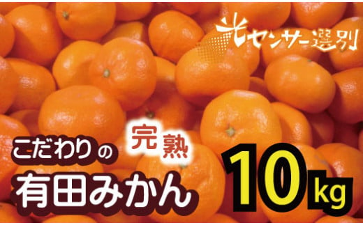 [2024年11月発送予約分]＼光センサー選別/農家直送 こだわりの完熟有田みかん 約10kg+300g(傷み補償分) [ご家庭用] [11月発送]有機質肥料100% 有田みかん みかん ミカン 蜜柑 柑橘 果物 フルーツ 甘い 温州みかん 先行予約[nuk101-1C]