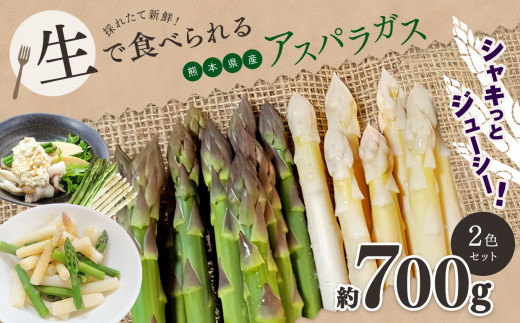 生で食べれる ‼ アスパラガス 2色 セット（ グリーン ・ ホワイト  ）約 700g  新鮮 アスパラ 野菜 ソムリエ 健康 熊本県産