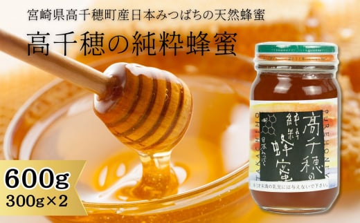 日本みつばち 高千穂の純粋蜂蜜 300g×2本 セット A-24 594754 - 宮崎県高千穂町
