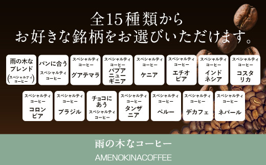 【雨の木なコーヒー】選べる スペシャルティコーヒー豆 3袋 ご家庭用