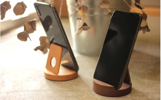 [Hacoa]汎用性高い木製スマートフォンスタンド「Smartphone Stand」スマホスタンド 卓上 スマホホルダー 木製 ウッド チェリー ウォールナット ギフト プレゼント おしゃれ シンプル ハコア/ [B-06106]